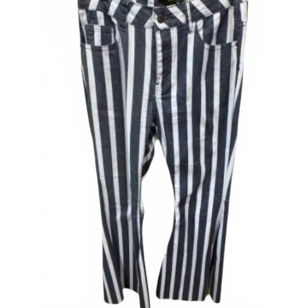 NEW L&B women's bell bottom pant in stripe denim